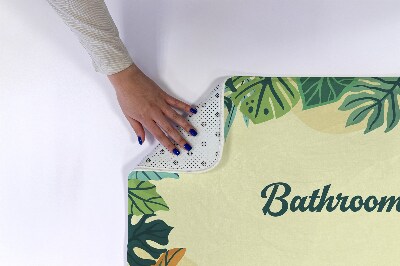 Non slip shower mat Tropical leaves