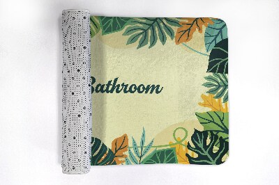 Non slip shower mat Tropical leaves