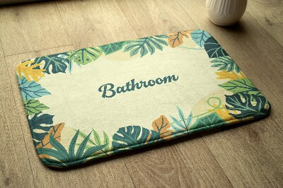 Non slip shower mat Tropical leaves