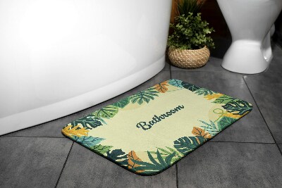 Non slip shower mat Tropical leaves