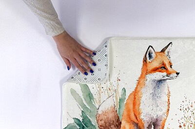 Bath rug Fox on the meadow