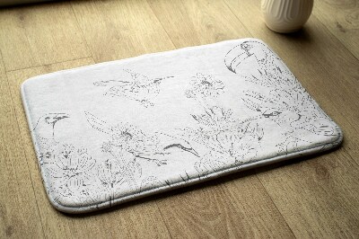 Non slip bath mat Lines Birds