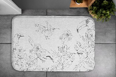 Non slip bath mat Lines Birds