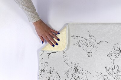 Non slip bath mat Lines Birds