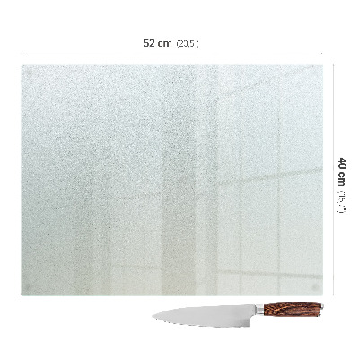 Rectangular glass chopping board translucent
