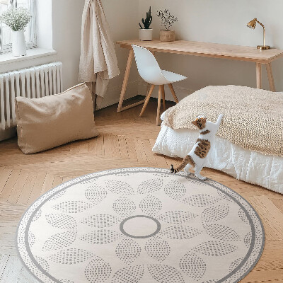 Vinyl rug Composition of dark leaves with dots
