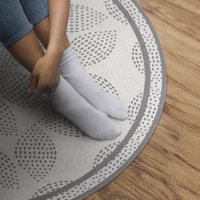 Vinyl rug Composition of dark leaves with dots