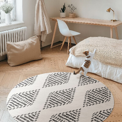 Vinyl floor rug Rhombuses made of lines