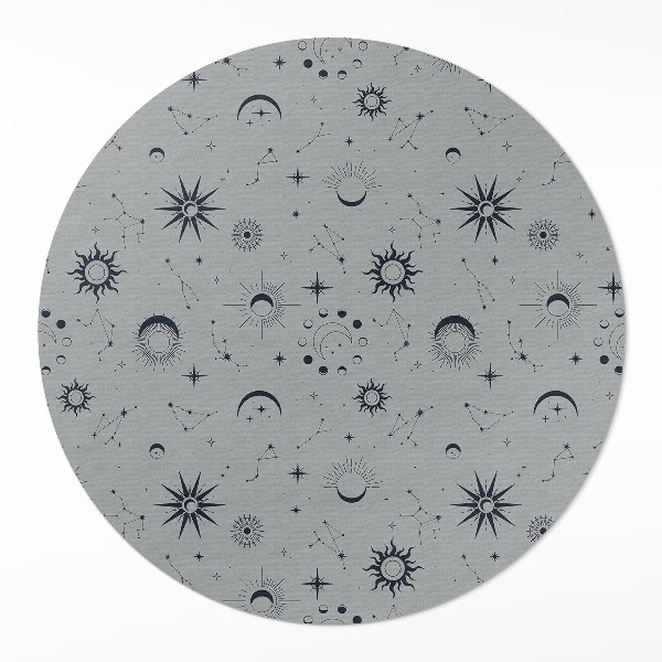 Pvc rug Universe moon sun stars vintage