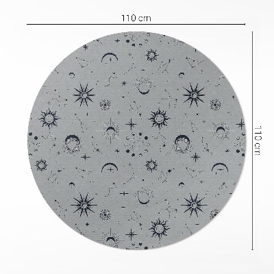 Pvc rug Universe moon sun stars vintage