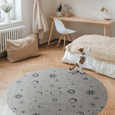 Pvc rug Universe moon sun stars vintage