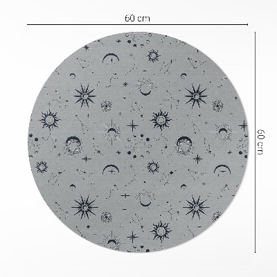 Pvc rug Universe moon sun stars vintage