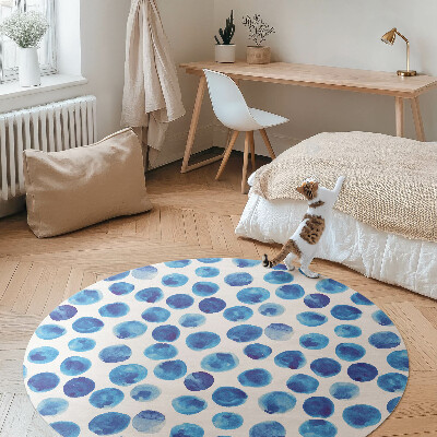Vinyl rug Watercolor dots painted shapes
