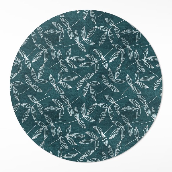 Vinyl floor rug Minimalist twigs with boho leaves