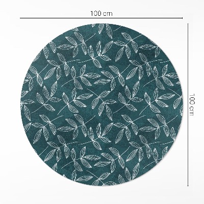 Vinyl floor rug Minimalist twigs with boho leaves