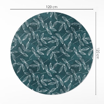 Vinyl floor rug Minimalist twigs with boho leaves