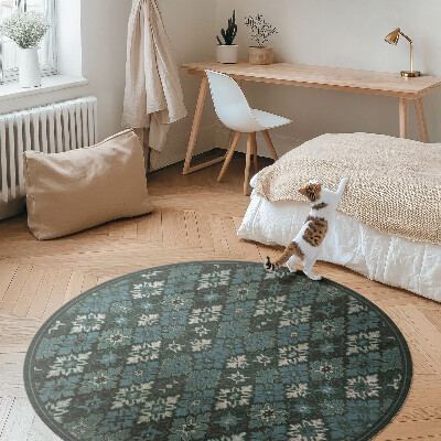 Pvc carpet Retro plant checkerboard pattern