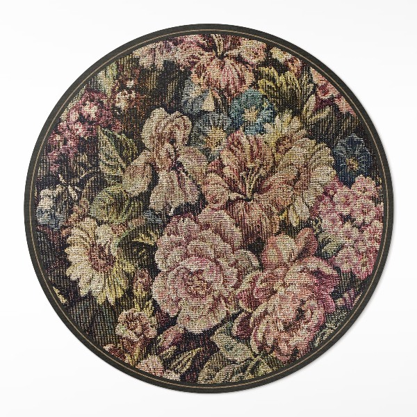 Pvc rug Retro vintage worn flowers