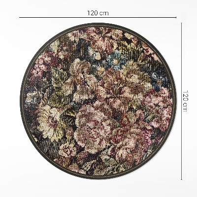 Pvc rug Retro vintage worn flowers