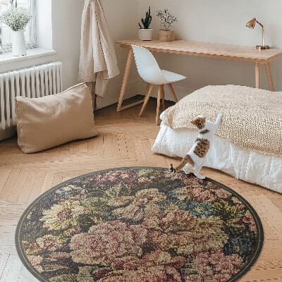 Pvc rug Retro vintage worn flowers