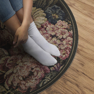 Pvc rug Retro vintage worn flowers
