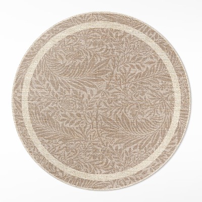 Vinyl rug Vintage boho leaves and twigs