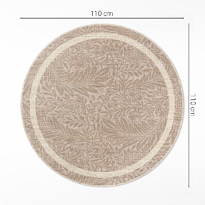 Vinyl rug Vintage boho leaves and twigs