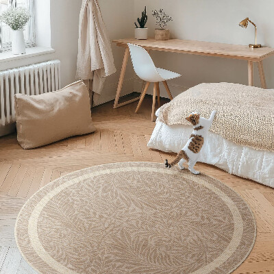 Vinyl rug Vintage boho leaves and twigs