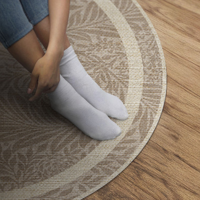 Vinyl rug Vintage boho leaves and twigs
