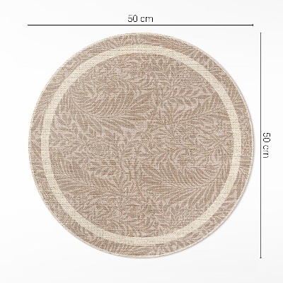 Vinyl rug Vintage boho leaves and twigs