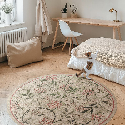 Vinyl floor rug Delicate boho vegetation