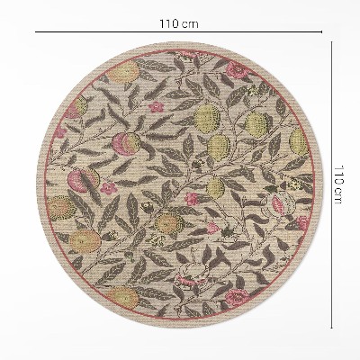 Pvc rug Fruit on branches vintage retro