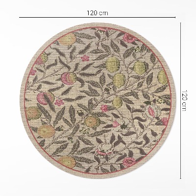 Pvc rug Fruit on branches vintage retro