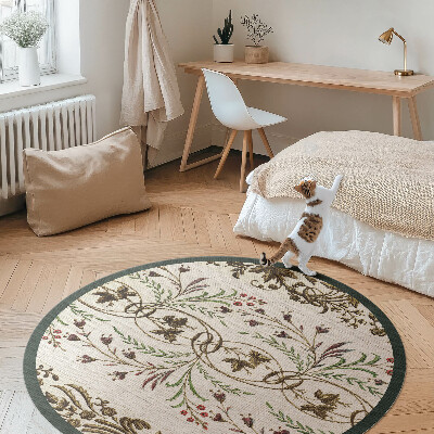 Vinyl rug Decorative plant ornaments