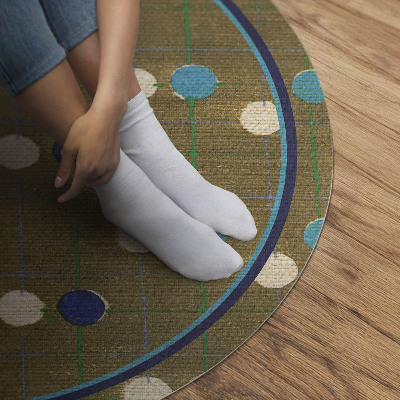Vinyl rug Colored dots on textiles