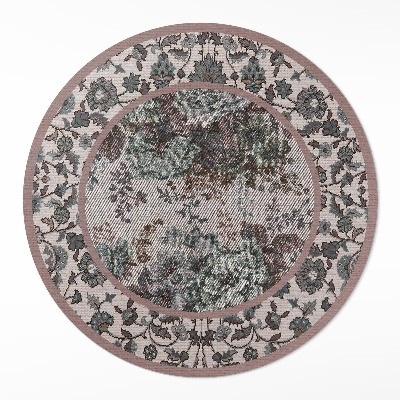 Vinyl floor rug Decorative flowers on textiles