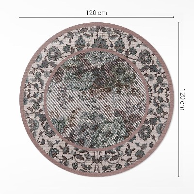 Vinyl floor rug Decorative flowers on textiles