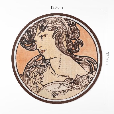 Pvc rug Portrait of a woman by Alfons Mucha