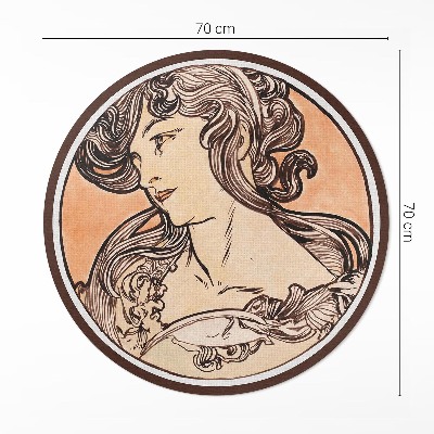 Pvc rug Portrait of a woman by Alfons Mucha