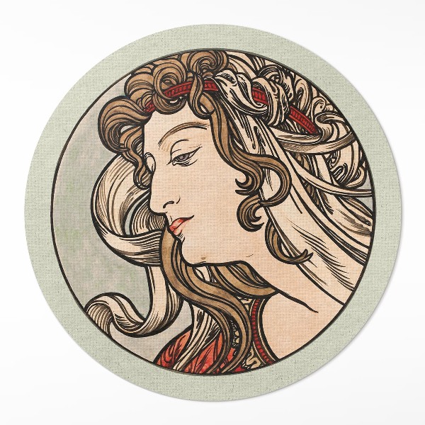 Pvc carpet Portrait of a woman by Alfons Mucha