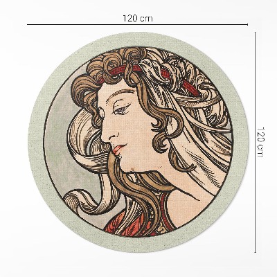 Pvc carpet Portrait of a woman by Alfons Mucha