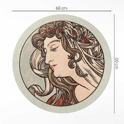 Pvc carpet Portrait of a woman by Alfons Mucha