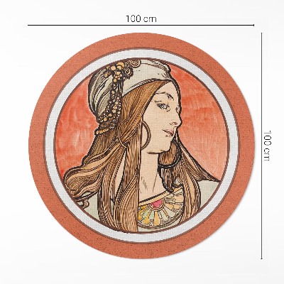Vinyl rug Woman in stained glass by Alfons Mucha