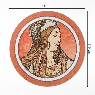 Vinyl rug Woman in stained glass by Alfons Mucha