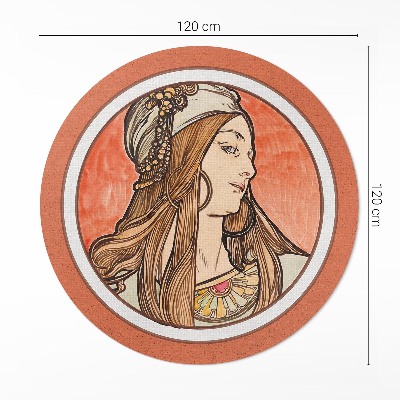 Vinyl rug Woman in stained glass by Alfons Mucha