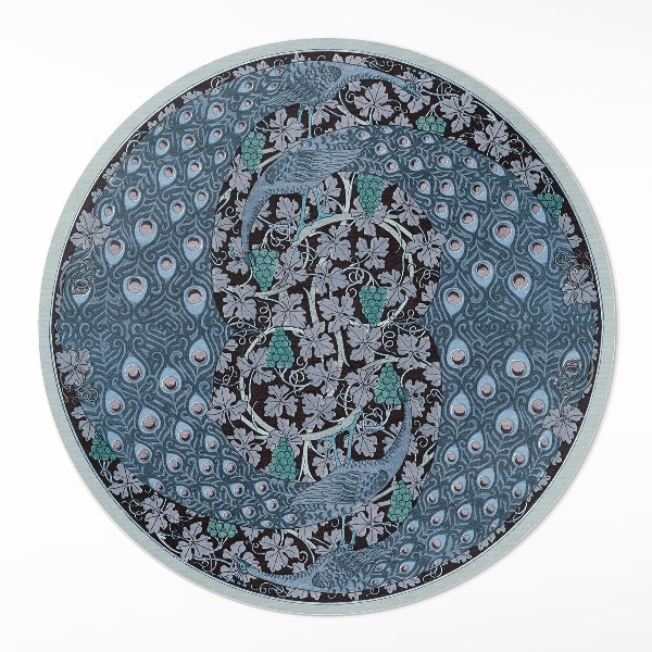 Vinyl floor rug Blue peacocks in a vineyard