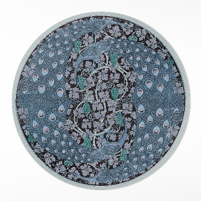 Vinyl floor rug Blue peacocks in a vineyard