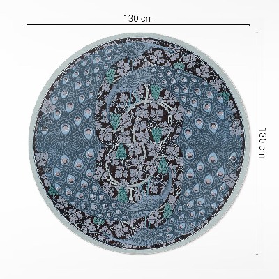 Vinyl floor rug Blue peacocks in a vineyard