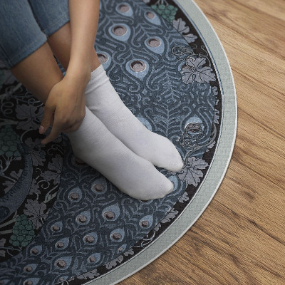 Vinyl floor rug Blue peacocks in a vineyard