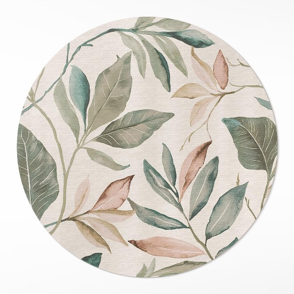 Vinyl floor rug Delicate boho leaves